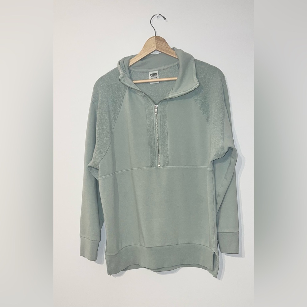 Pink quarter zip sweatshirt